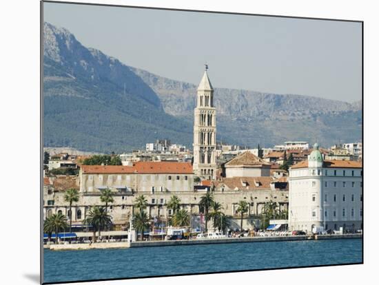 Coastal Mountains and Waterfront Town Buildings, Split, Dalmatian Coast, Croatia-Christian Kober-Mounted Photographic Print