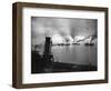 Coastal Naval Convoy at British Port, 1942-null-Framed Photographic Print