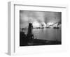 Coastal Naval Convoy at British Port, 1942-null-Framed Photographic Print