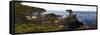 Coastal Panorama at Pebble Beach-George Oze-Framed Stretched Canvas