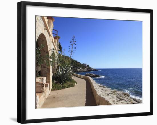 Coastal Path, Cap D'Ail, Cote D'Azur, Provence, French Riviera, Mediterranean, France, Europe-Wendy Connett-Framed Photographic Print