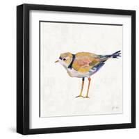 Coastal Plover IV Linen-Jeanette Vertentes-Framed Art Print