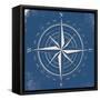 Coastal Pop Compass-Jace Grey-Framed Stretched Canvas