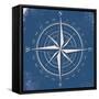 Coastal Pop Compass-Jace Grey-Framed Stretched Canvas