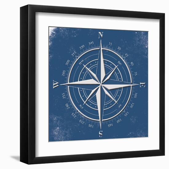 Coastal Pop Compass-Jace Grey-Framed Art Print