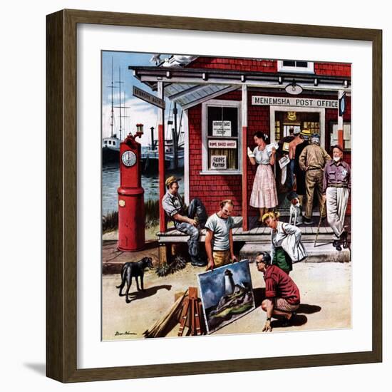 "Coastal Postal Office", August 26, 1950-Stevan Dohanos-Framed Giclee Print