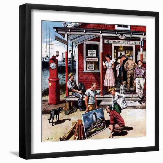 "Coastal Postal Office", August 26, 1950-Stevan Dohanos-Framed Giclee Print