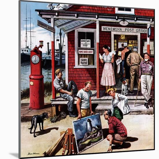 "Coastal Postal Office", August 26, 1950-Stevan Dohanos-Mounted Giclee Print