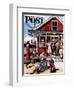 "Coastal Postal Office" Saturday Evening Post Cover, August 26, 1950-Stevan Dohanos-Framed Giclee Print