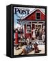 "Coastal Postal Office" Saturday Evening Post Cover, August 26, 1950-Stevan Dohanos-Framed Stretched Canvas