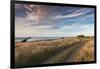 Coastal road at dusk, Cape Egmont, Pungarehu, New Plymouth, Taranaki, North Island, New Zealand-null-Framed Photographic Print