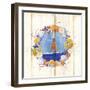 Coastal Sailboat Wreath-Mary Escobedo-Framed Art Print