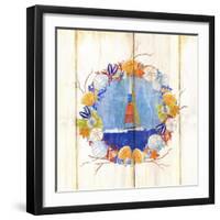 Coastal Sailboat Wreath-Mary Escobedo-Framed Art Print