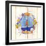 Coastal Sailboat Wreath-Mary Escobedo-Framed Art Print