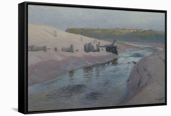 Coastal scene, 1893 pastel on paper-Fritz Thaulow-Framed Stretched Canvas