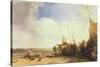 Coastal Scene in Picardy, C.1826-Richard Parkes Bonington-Stretched Canvas