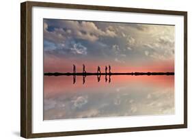 Coastal Scene with Adults-Josh Adamski-Framed Photographic Print