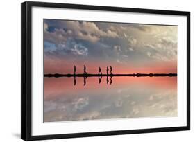 Coastal Scene with Adults-Josh Adamski-Framed Photographic Print