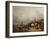 Coastal Scene with Figures-William Snr. Shayer-Framed Giclee Print