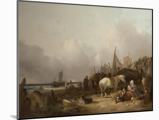 Coastal Scene with Figures-William Snr. Shayer-Mounted Giclee Print