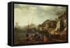 Coastal Scene with Fishermen and Huntsmen on the Shore, 1626-Adam Willaerts-Framed Stretched Canvas