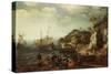 Coastal Scene with Fishermen and Huntsmen on the Shore, 1626-Adam Willaerts-Stretched Canvas