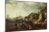 Coastal Scene with Fishermen and Huntsmen on the Shore, 1626-Adam Willaerts-Mounted Giclee Print