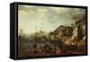 Coastal Scene with Fishermen and Huntsmen on the Shore, 1626-Adam Willaerts-Framed Stretched Canvas