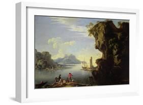 Coastal Scene with Fishermen-Salvator Rosa-Framed Giclee Print