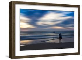 Coastal Scene with Man-Josh Adamski-Framed Photographic Print