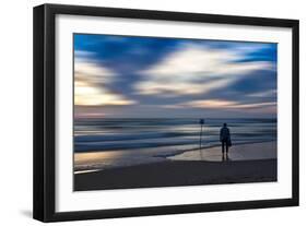 Coastal Scene with Man-Josh Adamski-Framed Photographic Print