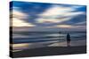 Coastal Scene with Man-Josh Adamski-Stretched Canvas
