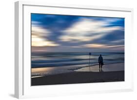 Coastal Scene with Man-Josh Adamski-Framed Photographic Print