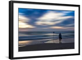 Coastal Scene with Man-Josh Adamski-Framed Photographic Print