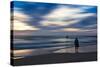 Coastal Scene with Man-Josh Adamski-Stretched Canvas