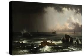 Coastal Scene with Sinking Ship, 1863-Martin Johnson Heade-Stretched Canvas