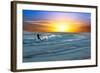 Coastal Scene with Surfer-Josh Adamski-Framed Photographic Print