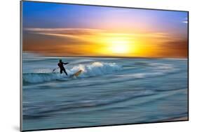 Coastal Scene with Surfer-Josh Adamski-Mounted Photographic Print