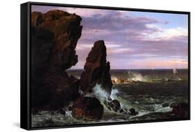 Coastal Scene-Frederic Edwin Church-Framed Stretched Canvas