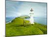 Coastal Scenery and Mykinesholmur Lighthouse, Footbridge Connects This Islet with the Island of Myk-Kimberley Coole-Mounted Photographic Print