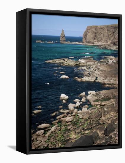 Coastal Sea Cliffs and Stacks, Near Cape Wrath and Sandwood Bay, Highland Region, Scotland-Duncan Maxwell-Framed Stretched Canvas