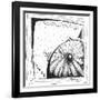 Coastal Sea Urchin Shell Beach Sketch-Megan Aroon Duncanson-Framed Art Print