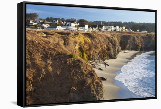 Coastal Town of Mendocino, California, United States of America, North America-Miles-Framed Stretched Canvas