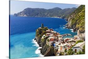 Coastal Town On A Cliff, Vernazza, Italy-George Oze-Stretched Canvas