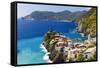 Coastal Town On A Cliff, Vernazza, Italy-George Oze-Framed Stretched Canvas