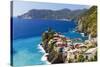 Coastal Town On A Cliff, Vernazza, Italy-George Oze-Stretched Canvas