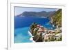 Coastal Town On A Cliff, Vernazza, Italy-George Oze-Framed Photographic Print