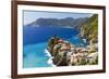 Coastal Town On A Cliff, Vernazza, Italy-George Oze-Framed Photographic Print