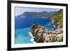 Coastal Town On A Cliff, Vernazza, Italy-George Oze-Framed Photographic Print