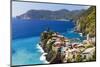 Coastal Town On A Cliff, Vernazza, Italy-George Oze-Mounted Photographic Print